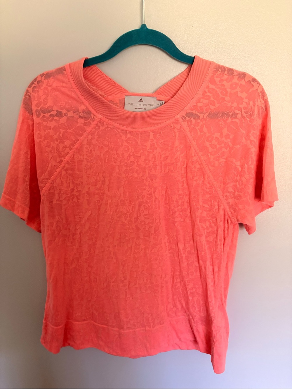 Stella McCartney Adidas Coral Lace-Overlay Tee